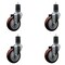 Service Caster 4'' SS Maroon Poly Wheel Swivel 1-5/8'' Expanding Stem Caster Set, 4PK SCC-SSEX20S414-PPUB-MRN-158-4 - alternate 1